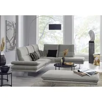 W.Schillig Ecksofa »broadway, Designsofa, mit tollem Sitzkomfort, L-Form«, Sitztiefenverstellung, Kopfteil- & Seitenteilverstellung, Breite 284cm grau