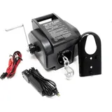 Wiltec Elektrische Seilwinde 12V 280W bis 4990kg, 1,38m/min, Motorwinde 10,5m Stahlseil, Elektroseilwinde mit Haken und Fernbedienung