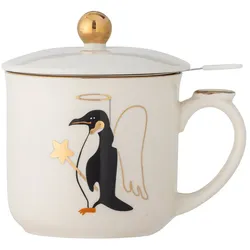 Bloomingville - Valentin Becher mit Deckel und Sieb, Pinguin