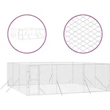 vidaXL Outdoor-Hundezwinger 6 x 6 x 2 m Stahl Silber