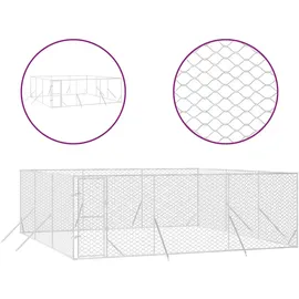 vidaXL Outdoor-Hundezwinger 6 x 6 x 2 m Stahl Silber