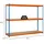 Proregal Schwerlastregal Wood Beast Three HxBxT 200 x 240 x 90 cm 3 Ebenen Fachlast 400 kg Blau-Orange