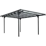 FLORAWORLD Carport »Freiburg«, anthrazit, BxHxT: 299 x 226 x 496 cm, Flachdach - schwarz