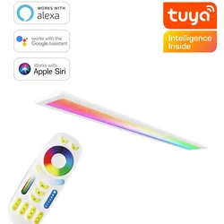 RGB+CCT LED Panel 120x15cm inkl. MiBoxer Smarthomesteuerung 24W 24V Rahmen weiß ...