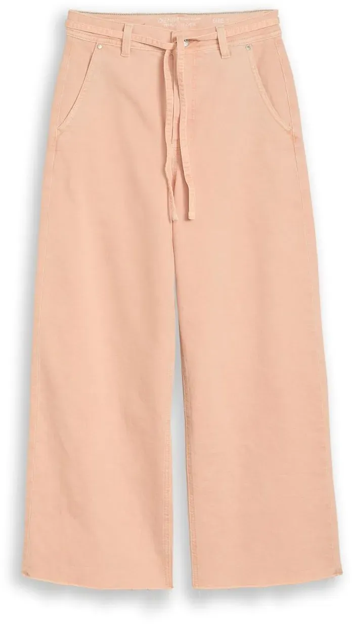 TOM TAILOR DENIM Damen TTMIJA CULOTTE Jeans mit Bindegürtel, orange, Uni, Gr. XL