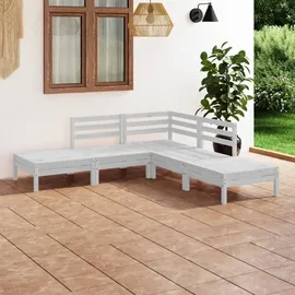 vidaXL Garten-Lounge-Set 5-tlg. Kiefer weiß