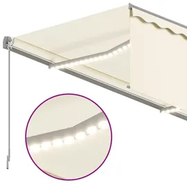 vidaXL LED Gelenkarmmarkise mit Volant 400 x 300 cm creme