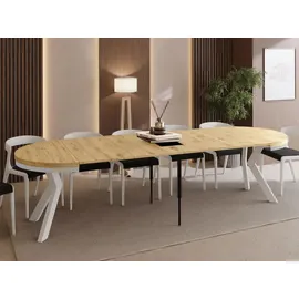 WFL GROUP Runder Esstisch 100 x 77 x 100 cm braun