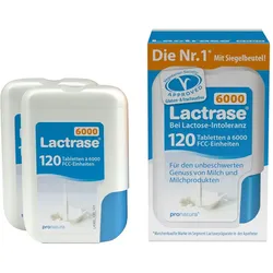 Lactrase 6.000 FCC Tabletten im Klickspender 2X120 St