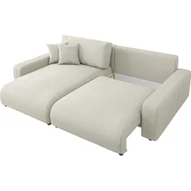 s-style möbel Leon Ecksofa mit Bettfunktion und Bettkasten Beige