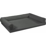 Juelle Orthopädisches Hundebett aus Kunstleder, Hundesofa mit Orthopädischer Hundematratze, Abnehmbarer Hülle, Maschinenwaschbar Lord L-XXL (130x95cm, Dark Asche)