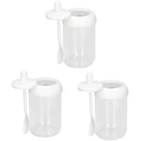 3-teiliges Transparentes Gewürzglas Mit Löffeln, Luftdichter Küchenbehälter