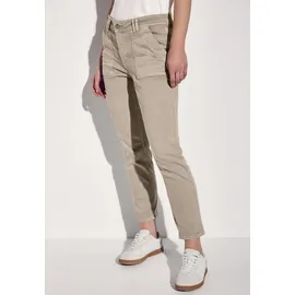 STREET ONE STREET ONE, Damen, Gr. 31, Länge 28, beige (beige washed), Denim/Jeans, Obermaterial: 81% Baumwolle, 17% Polyester, 2% Elasthan, unifarben, loose fit lang, Jeans, mit Stretch