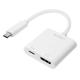 Logilink UA0257 USB / HDMI Adapter [1x USB-C® Stecker - 1x USB-C® Buchse, HDMI-Buchse] Weiß
