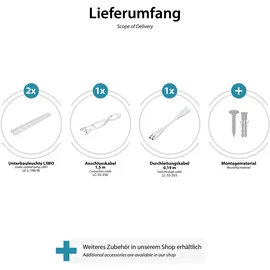 ledscom.de LED Unterbau-Leuchte LIWO 58cm, schwenkbar, je 1080lm, weiß 2er Set