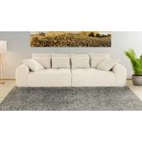 Massivart® Big-Sofa JANNI Cord beige oder grün 308 cm / 4-Sitzer, Cordsofa / Federkernpolsterung / 10 Kissen beige