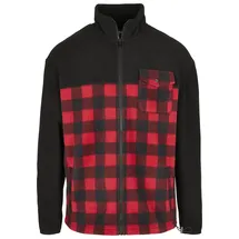 URBAN CLASSICS Patterned Polar Fleece Track Jacke Black / Red S