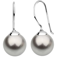 Nenalina Ohrringe Hänger Basic Synthetische Perle 925 Silber (Farbe: Grau)
