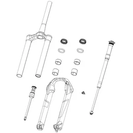 RockShox Pike Ultimate 27/29 High Gloss Black 2023+ Aufkleberset - Matte Silver Foil - One Size