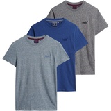 Superdry T-Shirt »ESSENTIAL TRIPLE PACK T-SHIRT«, (Packung, 3 tlg.), blau
