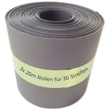 Novatool Sichtschutzstreifen 75 m grau PVC 3 St.