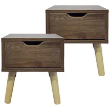 Hti-Living Nachtschrank Thekla 29,7 x 29,7 x 32,5 cm Braun