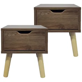 Hti-Living Nachtschrank Thekla 29,7 x 29,7 x 32,5 cm Braun