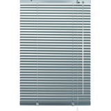 GARDINIA Alu-Jalousie ohne Bohren, Zum Klemmen, Inkl. Klemmträgern, Sichtschutz, Lichtschutz, Blendschutz, Aluminium-Jalousie, Silber-Blau, 60 x 130 cm