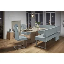 Home Affaire Eckbank HOME AFFAIRE "Rab", blau (hellblau (fantasy 8214), silberfarben), B:200cm H:88cm T:160cm, Polyester, Sitzbänke, Eckbank, in 2 Breiten (180 oder 200 cm), Bezug in verschiedenen Qualitäten