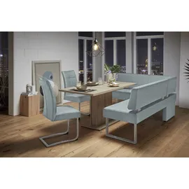 Home Affaire Eckbank HOME AFFAIRE "Rab", blau (hellblau (fantasy 8214), silberfarben), B:200cm H:88cm T:160cm, Polyester, Sitzbänke, Eckbank, in 2 Breiten (180 oder 200 cm), Bezug in verschiedenen Qualitäten