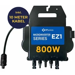 APsystems EZ1-M Mikrowechselrichter 800W | Mit 10 Meter Anschlusskabel | 0% MwSt (Angebot gemäß §12 Abs. 3 UStG)