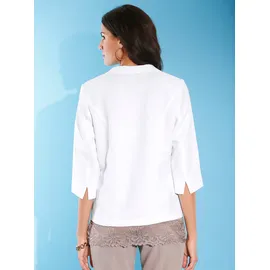 Witt Blusenblazer "Blusenblazer", Damen, Gr. 46, weiß, 100% Polyester, Blazer Blusenblazer
