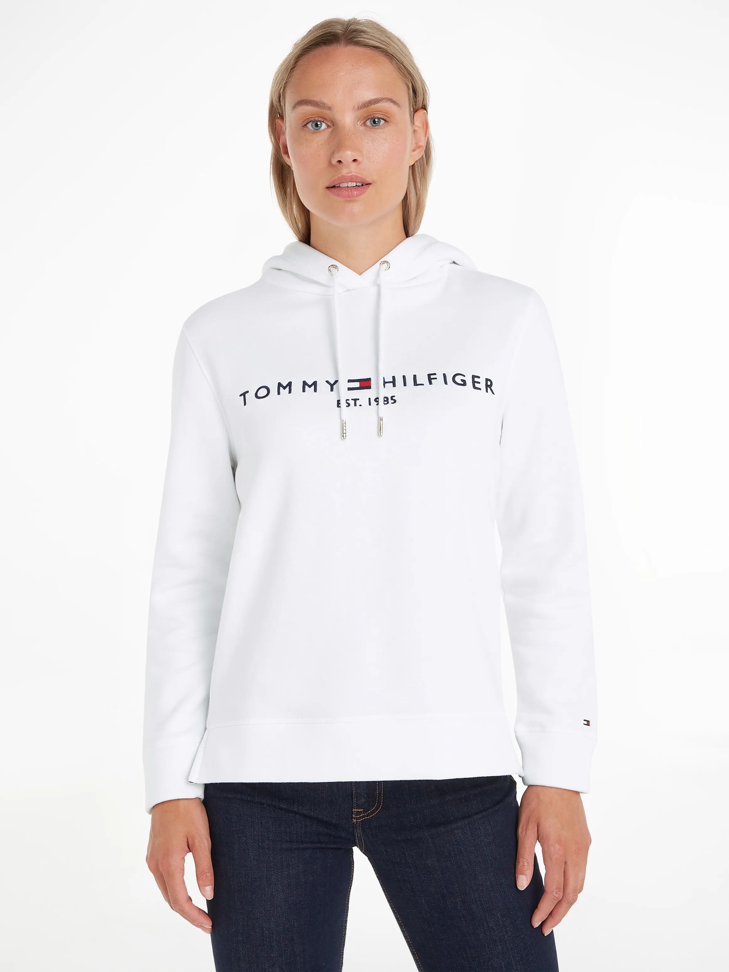 Tommy Hilfiger Kapuzensweatshirt, mit Tommy Hilfiger Logostickerei TOMMY HILFIGER white S (36)