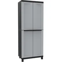 Terry Twist Black 2680: Modularer Schrank, Kunststoffschrank mit 2 Türen und 3 Einlegeböden, für Innen- und Außenbereiche, 68x39x170 cm