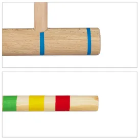 Relaxdays Krocket Spiel Croquet Set 8 Spieler