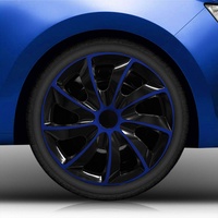 Autoteppich Stylers 14 Zoll Radkappen/Radzierblenden 002 Bicolor 14" (Schwarz-Blau) passend für Fast alle Fahrzeugtypen – universal