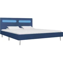 vidaXL Bettgestell mit LED Blau Stoff 160 x 200 cm - Blau