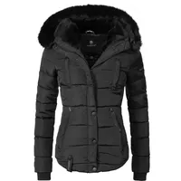 Marikoo warme Damen Winter Jacke mit edler Kunstpelz Kapuze