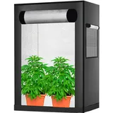 Marihuana Grow Zelt, Anzuchtzelt,Gewächszelt, Wachstumszelt, Gewächshaus Indoor(48 x 36 x 54 cm) (1 Pack) Schwarz