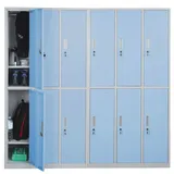 MCW Schließfach Preston T829, Schließfachschrank Wertfachschrank Spind, Metall 12 Fächer ~ blau
