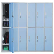MCW Schließfach Preston T829, Schließfachschrank Wertfachschrank Spind, Metall 12 Fächer ~ blau