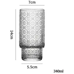 Glasbecher Glas für Getränke, Saft, Wasser und Milch Klein 7x14cm 340ml