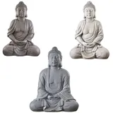 WorldConnection XXXL Großer Buddha 70 cm Garten Deko Figur Skulptur Feng Shui Steinfigur-Optik