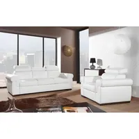 Xlmoebel Sofa Moderne 3+1-Sitzer-Sofagarnitur aus echtem Leder mit zeitgemäßem, Hergestellt in Europa weiß