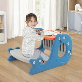 Costway Aktivitätstisch Kinderstaffelei Set mit Whiteboard blau (310700)