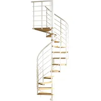 DOLLE Spindeltreppe Oslo Ø 120 cm Metallelemente Weiß 11 Stufen Eiche FSC®