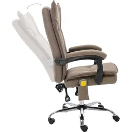 vidaXL Massage-Bürostuhl Taupe Stoff