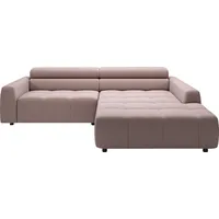 Candy 3C Candy Ecksofa »Denver auch mit Cord- und Easy care-Bezug, Kopfteilverstellung L-Form«, wahlweise. mit motorischer Sitztiefenverstellung rosa