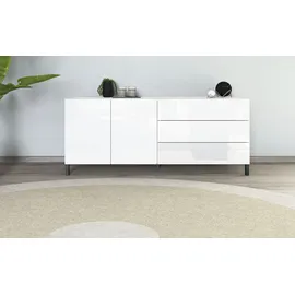 borchardt Möbel Sideboard 152 x 62 x 35 cm Weiß hochglanz