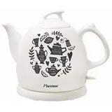 Bestron Wasserkocher im Retro Design, 0,8 Liter, Ca. 1800 Watt, Keramik, Aufdruck: Tea Party